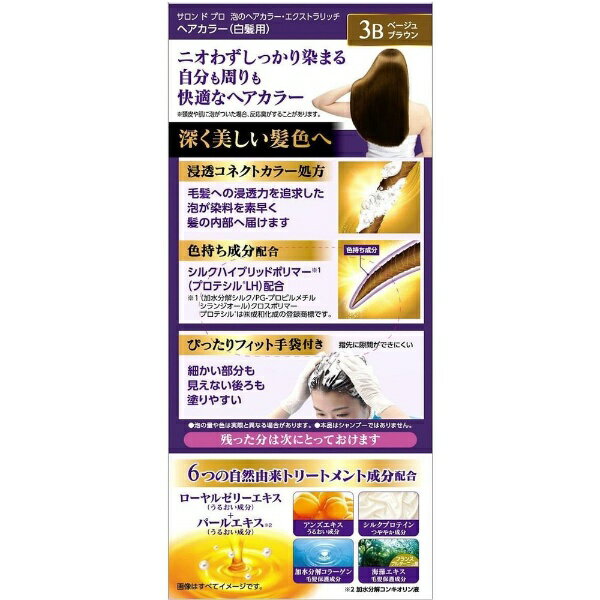 ダリヤ｜DARIYA SALON de PRO（サロンドプロ）泡のヘアカラー・エクストラリッチ（白髪用） 3B ベージュブラウン