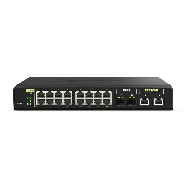 QNAP｜キューナップ スイッチングハブ [18ポート /10Giga対応 /PoE給電 /電源内蔵] (10GbE SFP+：2ポート) QSW-M2116P-2T2S