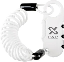 P&P COMPONENTS｜ピーアンドピーコンポーネンツ ワイヤー錠 PPケーブルロック 1000(2.5mm×1，000mm/ホワイト)