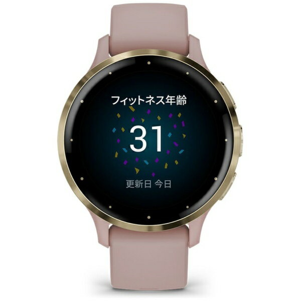 GARMIN｜ガーミン Venu 3S（ヴェニュー 3S）GPSスマートウォッチ Pink Dawn / Peach Gold 010-02785-43【Suica対応】 - Image 2