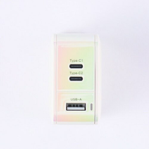 テラ｜TERRA USB Type-C充電器　PD対応66W　3ポート（Type-C 2ポート、USB-A 1ポート） オーロラホワイト APD66-C2A1G/AWH [3ポート /USB Power Delivery対応 /GaN(窒化ガリウム) 採用]