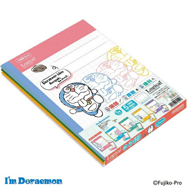 ナカバヤシ|Nakabayashi ノート セミB5 方眼5mm 5P アイムドラえもん ポップカラー