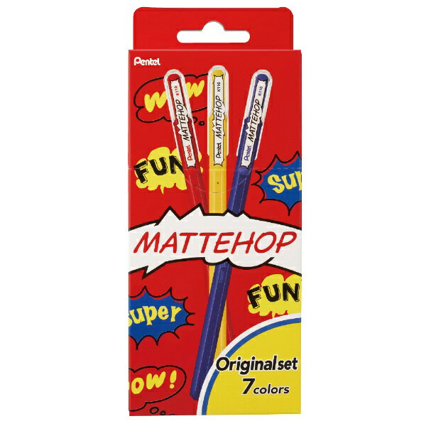 ぺんてる｜Pentel ボールペン [1.0mm] MATTEHOP(マットホップ) オリジナル7色セット K110-V7STA
