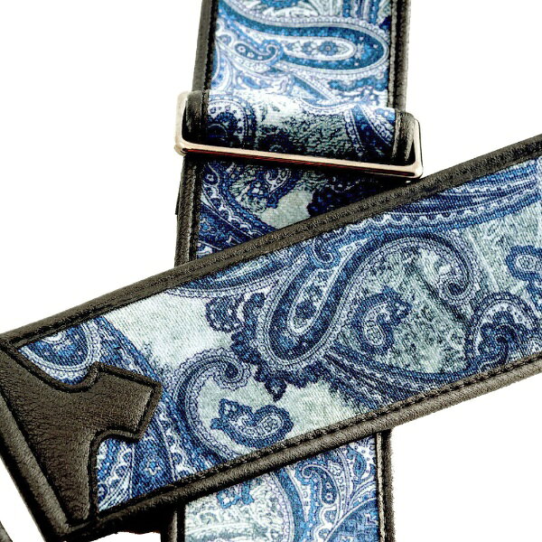 楽天ビック(ビックカメラ×楽天)のRight On!STRAPS｜ライトオンストラップ ギター/ベース用ストラップ RIGHTON!STRAPS ブルー PAISLEYVELVET60｜アングル3