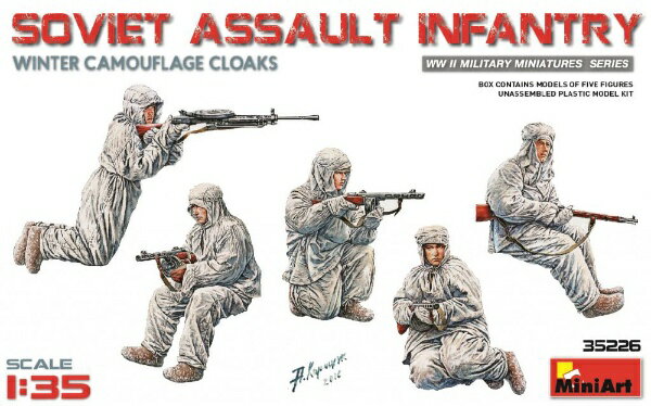 1/35 ソビエト突撃歩兵（冬季迷彩服仕様）5体入のプラスチック製組み立てキットです
