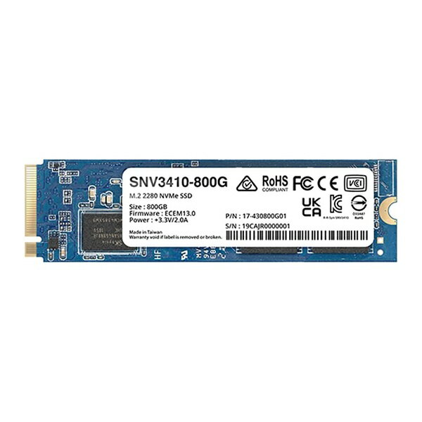 SYNOLOGY｜シノロジー SNV3410-800G 内蔵SSD PCI-Express接続 SNV3400シリーズ Synology NAS キャッシュ用 [800GB /M.2]