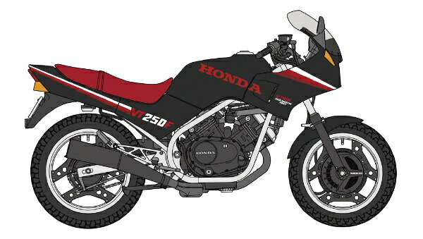 1/12 ホンダ VT250Fブラックカラーのプラスチック製組み立てキットです