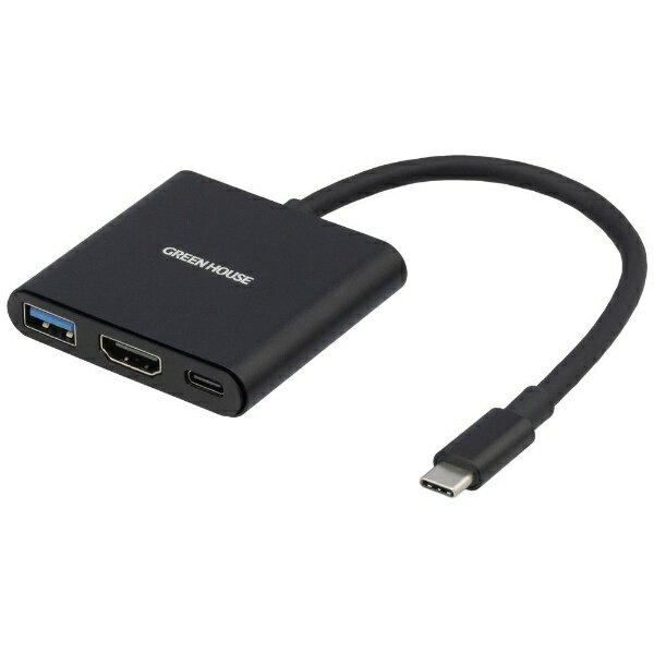 O[nEXbGREEN HOUSE fϊA_v^ [USB-C IXX HDMI /USB-A{USB-CXd /USB Power DeliveryΉ /65W] 4KΉ(Chrome/iPadOS/Mac/Windows11Ή) ubN GH-MHC3A-BK