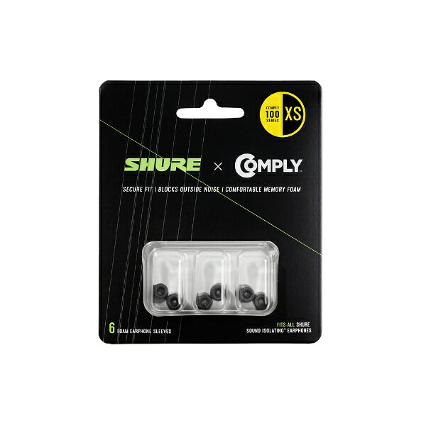 SHURE｜シュアー イヤホン交換用Comply製ソフトフォーム・イヤーピース XS 3ペア E...