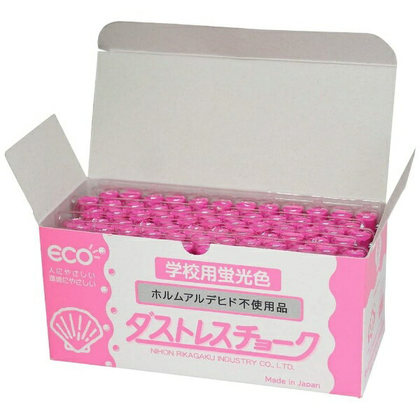 日本理化学工業|Nihon Rikagaku Industry ダストレス学校用蛍光チョーク 72本入 赤 DCK-72-R