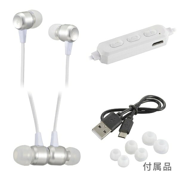 オーム電機｜OHM ELECTRIC ブルートゥースイヤホン カナル型 AudioComm シルバー H...