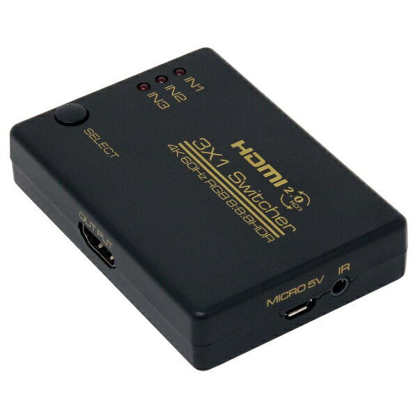 ainex｜アイネックス HDMI切替器 ブラック MSW-03A 3入力 /1出力 /4K対応 /自動