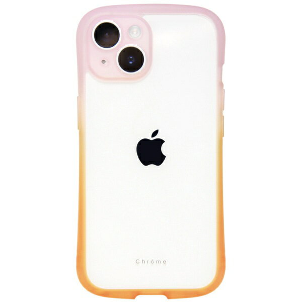 ナチュラルデザイン｜NATURAL design iPhone 15（6.1インチ） Chrome-gradation ケース Chrome-gradation コーラルオレンジ iP23-61-CHCG04