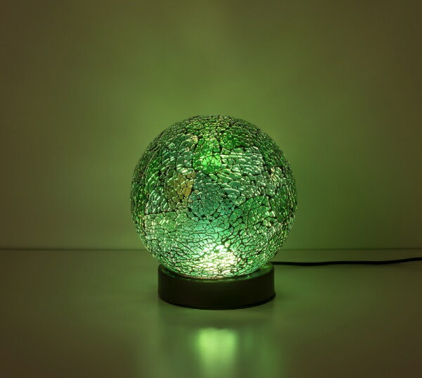 イシグロ｜ISHIGURO モザイク LEDランプ ボール型 (無段階調光) オーロラフォレストグリーン ※AC電源ア..