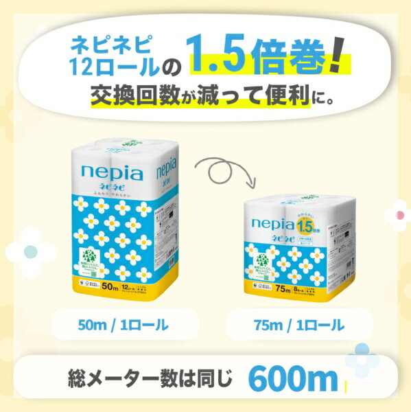 ���ҥͥԥ���nepia �ͥԥ���nepia�˥ͥԥͥ� �ȥ���åȥ����� 1.5�ܴ� 8������ ���󥰥� 75m FSC [�ȥ���åȥڡ��ѡ�]