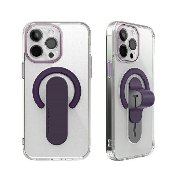 ROA｜ロア iPhone 15 Pro Mag Grip レンズガード一体型クリアケース momostick ディープ パープル MMS25310i15PR