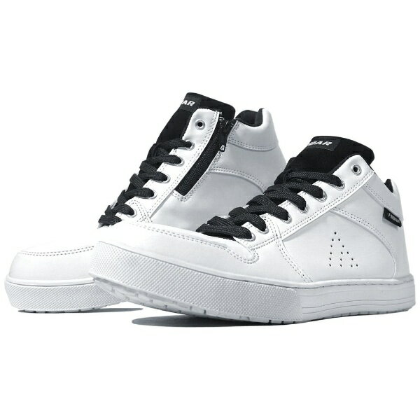 ミドルカットならではの脱着時の煩わしさを解消したサイドファスナー仕様。■先芯の膨らみを抑えた、スリムトゥーな鋼鉄芯。■シュータン部分は、高級感のあるベロアPU素材を採用。■脱着を容易にするサイドファスナー仕様。■内側に配置することでデザインのワンポイントに。■ミドルカットならではの脱着時の煩わしさをファスナーで解消。■靴ひもの結び直しが必要なく、楽に脱ぎ履きができる。■噛みにくいインナーフラップ仕上げ。■インソールの改良に着手しEVAに合成ゴムを配合してクッション性を向上。■足の形にフィットするカップインソール。■工場の労働者や配達員から屋内を行き来する作業などに。