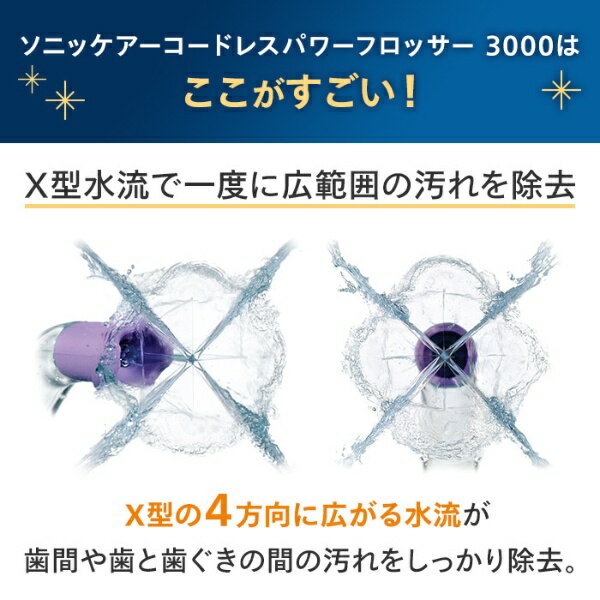 【エントリーで最大2万ポイント当たる｜4/23まで】 PHILIPS｜フィリップス コードレスパワーフロッサー3000（口腔洗浄器） Sonicare（ソニッケアー） ミント HX3826/34 [ハンディタイプ /国内・海外兼用]