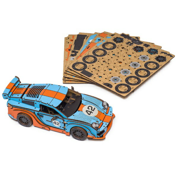 UNIDRAGON｜ユニドラゴン UNIMODELS ユニモデルズ 木製立体パズル コメットGTS ブルーオレンジ 219ピース 1/18 立体模型 3Dパズル