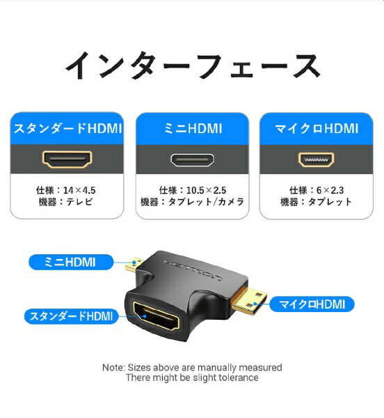 VENTION�å٥󥷥�� HDMI�Ѵ������ץ� [miniHDMI��MicroHDMI �������᥹ HDMI] �֥�å� AG-2281 [HDMI��miniHDMI]