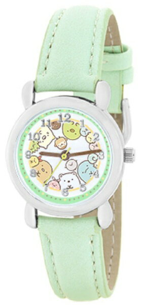 サンフレイム|SUNFLAME キャラクターウォッチ すみっコぐらし 革ベルト グリーン CX2A0002-GR