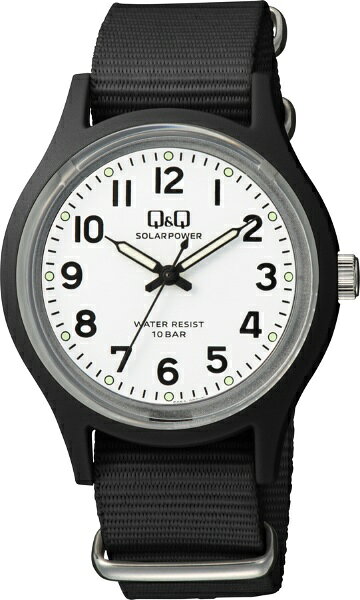 Q&Qシチズン時計｜CITIZEN WATCH Q&Q ソーラー電源 腕時計 ブラック×ホワイト E05A-002VK