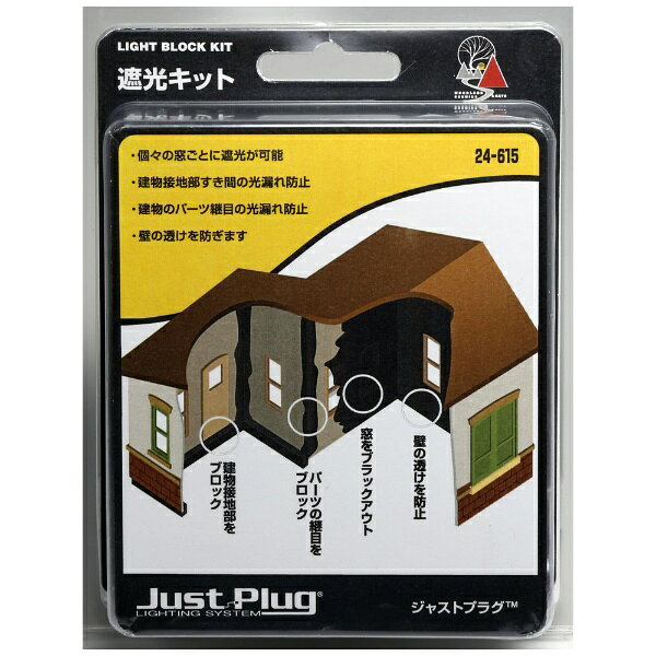個々の窓ごとに遮光が可能な「遮光キット」です。【主な特長】■建物接地部の隙間の光漏れ防止。■建物のパーツ継目の光漏れ防止。■壁の透けを防止。【セット内容】・マスキング塗料×59.1ml・リボンパテ（6mm×121cm×3mm）×2・CTRL ポートプラグ（取付済）×1・取付用両面テープ×1・取付用ネジ×2・説明書×1