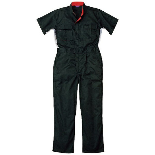山田辰｜YAMADA TATSU AUTO−BI　半袖つなぎ服50001−006ブラック−L 50001006L 【メーカー直送・代金引換不可・時間指定・返品不可】
