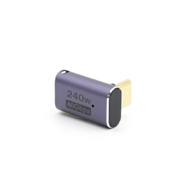 日本トラストテクノロジー｜JTT USB-C延長アダプタ [USB-C オス→メス USB-C /充電 /転送 /USB Power Delivery /240W /USB4] 垂直 L型 SLIM メタリックパープル TCTC-UD-SLIM [USB Power Delivery対応]
