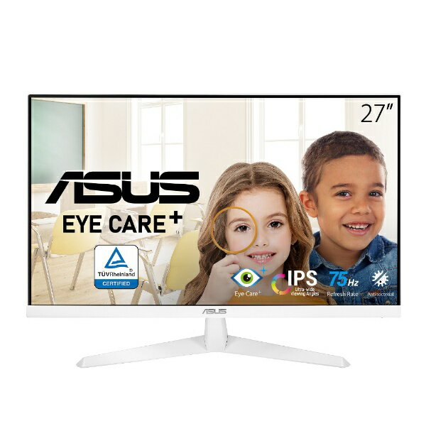 ASUS｜エイスース PCモニター Eye Care Plus ホワイト VY279HE-W [27型 /フルHD(1920×1080) /ワイド]