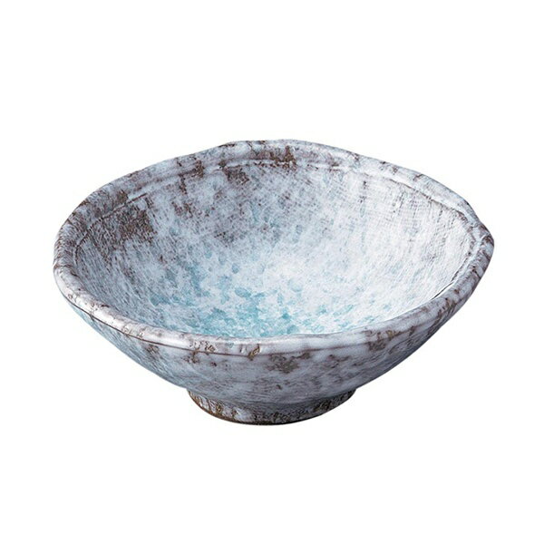 三陶 萬古焼 深小鉢 ボウル 皿 4号 約12.5cm 青りーぶ