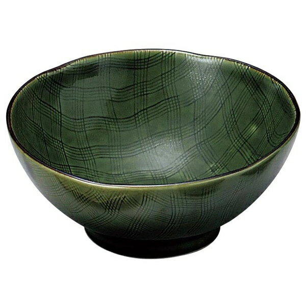 三陶 萬古焼 麺の器 そば丼 約20cm 織部