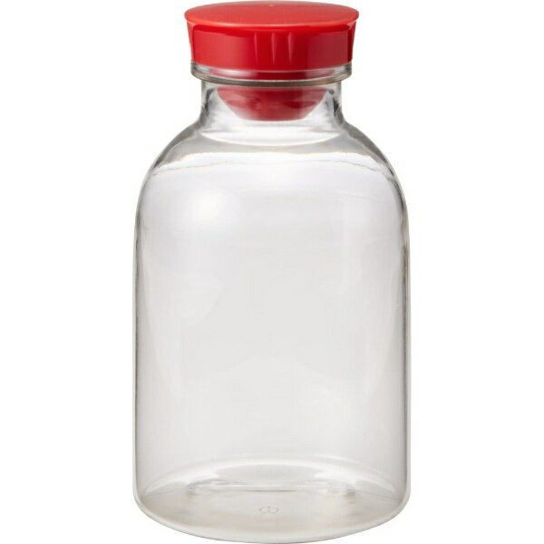 エムアイケミカル 散薬瓶（PC製）透明 500cc キャップ：赤