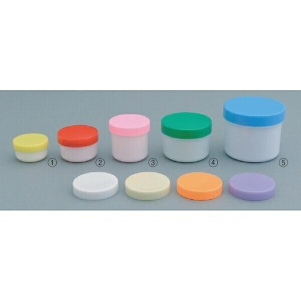 エムアイケミカル 軟膏容器プラ壷 N型 白（未滅菌）N-5号 65cc 少数包装（10コ入） キャップ：オレンジ