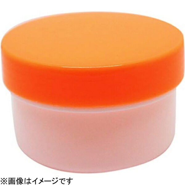 エムアイケミカル 軟膏容器プラ壷 白（未滅菌）A-3号 22cc（100コ入） キャップ：オレンジ