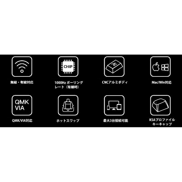 Keychron｜キークロン キーボード Q3 Pro RGBライト(茶軸) カーボンブラック Q3P-M3-JIS [有線・ワイヤレス /Bluetooth・USB-A＋USB-C] 3