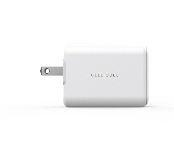 ファンマックスジャパン｜FUNMAXJAPAN CellCube 折り畳み式プラグ AC充電器 急速充電65W/PD×2ポート 白 CCAC14-WH [2ポート /USB Power Delivery対応]