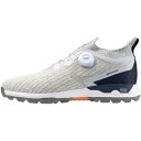 mizuno|ミズノ 26.0cm メンズ ゴルフシューズ ウエーブハザードWGボア(ホワイト×ネイビー)51GM2370 14【返品交換不可】