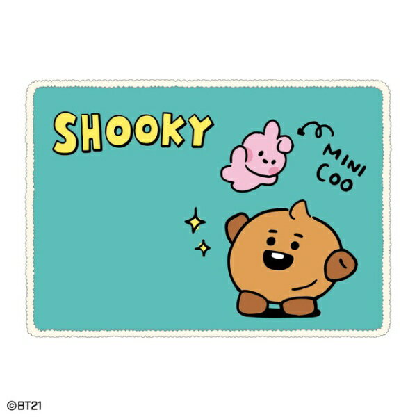 BT21のSHOOKYデザインのシープボアひざ掛けです。