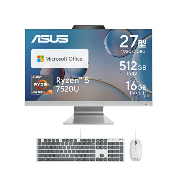 ASUSå ǥȥåץѥ ASUS M3702WFAK ۥ磻 M3702WFAK-WA008WS [27 /AMD Ryzen5 /ꡧ16GB /SSD512GB /2023ǯ11ǥ]