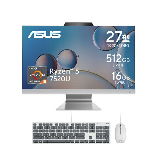 ASUSå ǥȥåץѥ ASUS M3702WFAK ۥ磻 M3702WFAK-WA063W [27 /AMD Ryzen5 /ꡧ16GB /SSD512GB /2023ǯ11ǥ]