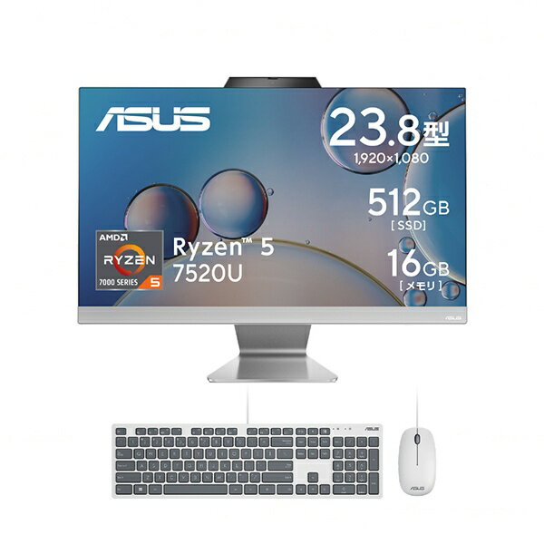 ASUSå ǥȥåץѥ ASUS M3402WFAK ۥ磻 M3402WFAK-WA054W [23.8 /AMD Ryzen5 /ꡧ16GB /SSD512GB /2023ǯ11ǥ]