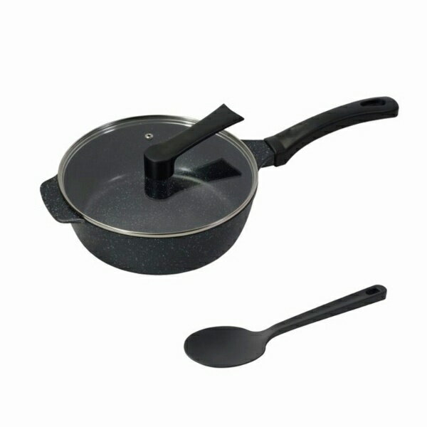 パール金属｜PEARL METAL ストロングマーブル　IH対応ガラス蓋付 おまかせパン24cm スプーン付 HC-0059 [IH対応]