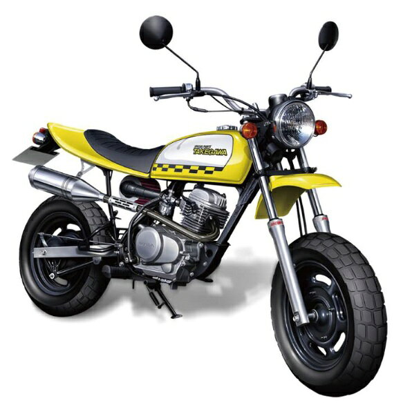 カスタム仕様で行ってみよう2006年モデルのエイプ・50 武川仕様を再現マフラーやシートなど、各種カスタムパーツが同梱接着剤不要のスナップフィット方式を採用車軸には金属製のビスを採用し、強度を確保しつつ組み立て易い設計ワイヤー、ホース類はビニールパイプを採用