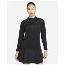 NIKE|ナイキ レディース 1/2ジップ ゴルフトップ Dri-FIT UV アドバンテージ (Mサイズ/ブラック×ホワイト) DX1492 ナイキ ブラック...