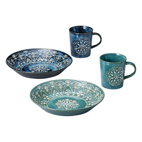 M-mode モロッカン ランチタイム カレー皿＆マグカップ ペア 4点セット