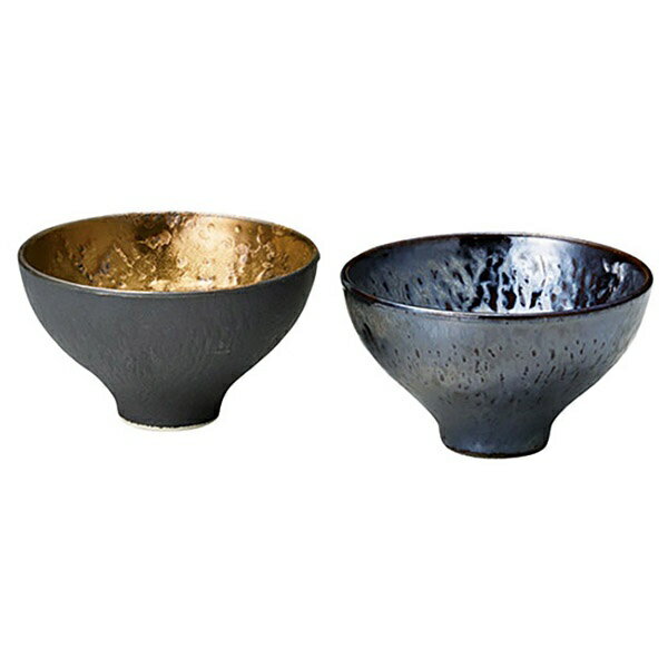 M-mode 益見窯 酒器 組高台盃 （2個セット） 金銀彩 ゴールド×シルバー