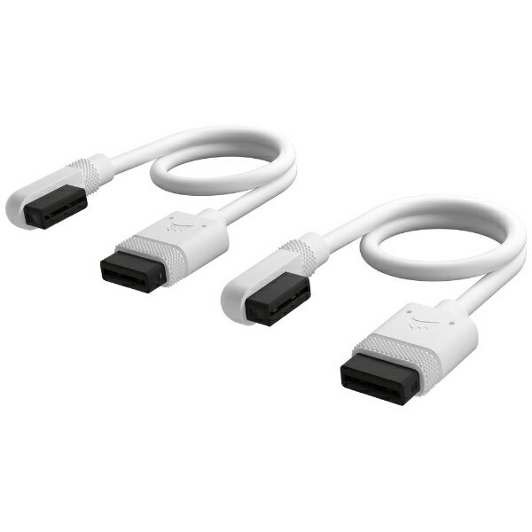 CORSAIR｜コルセア iCUE LINK用 Slim Cable 200mmx2本 ストレート/スリム90°（L字） ホワイト CL-90111..