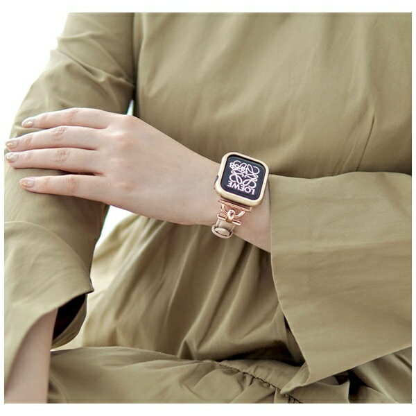 GAACAL｜ガーカル APPLE WATCH 1-11/SE1-3 38/40/41/42(10-11)MM ｢大人な知的感｣異素材PUレザーバンド GAACAL ピンクベージュ GAACAL（ガーカル） ピンクベージュ W00230PBA - Image 2