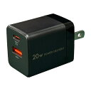 オズマ｜OSMA PowerDelivery20W出力 AC-USB充電器 2Port（C&A） ブラック ACUC-20PQBK [2ポート /USB Power Delivery対応 /Smart IC対応]